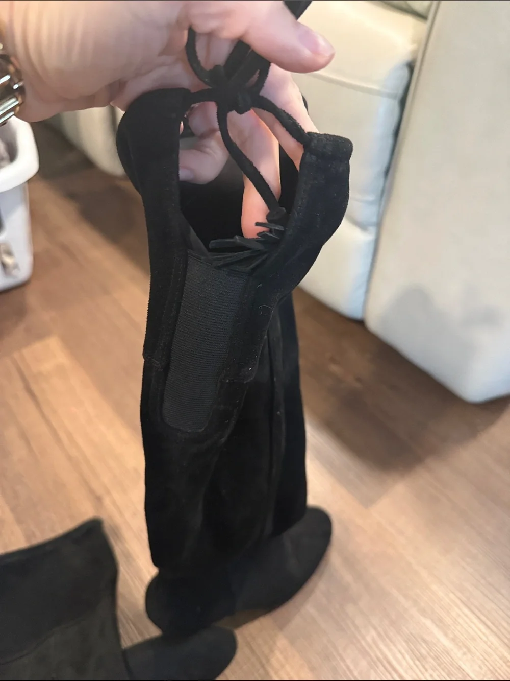 INC International Concepts Black Over-the-Knee Suede Boots
